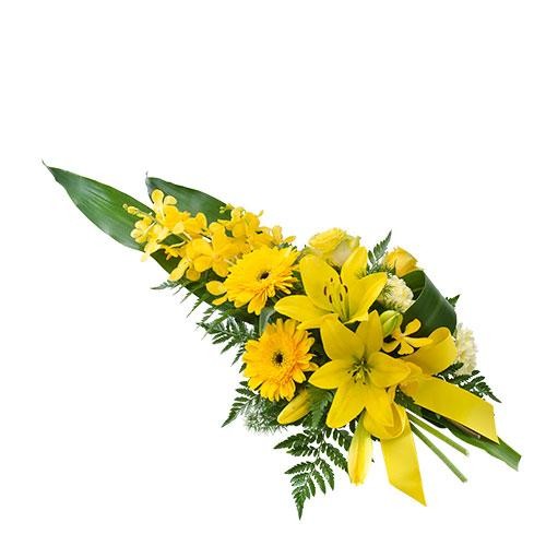 Yellow Sympathy Funeral Spray Perth