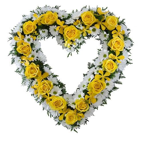 Heartfelt Modern Heart Funeral Wreath Perth