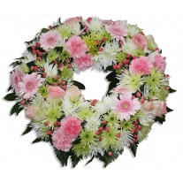 Pastel Flowers Funeral Wreath 