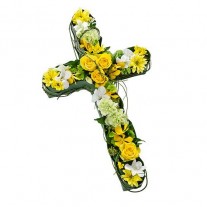 Remembrance Large Yellow Funeral Cross