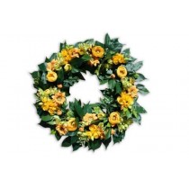  Artificial Anzac Day Wreath - Yellow