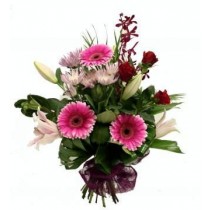 Valentine's Day Bouquet of Seasonal Flowers with Big Bow