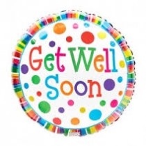 Get Well Soon Helium Balloon -  Dots