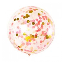 Giant Confetti Balloon - Pink & Gold Tones