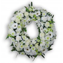 Mixed Seasonal Flowers Funeral Wreath