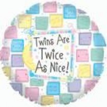 Twins Helium Balloon 'Twice As Nice' - 45cm