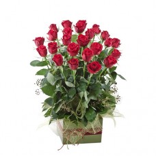 Valentine's Day Box Arrangement of 24 Long Stem Red Roses