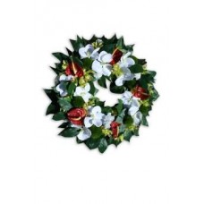 Artificial Anzac Day Wreath - White, Green & Red