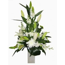 Valentine's Day White Elegance Premium Flower Arrangement