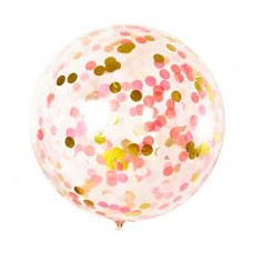 Giant Confetti Balloon - Pink & Gold Tones