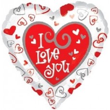 I Love You Helium Balloon - White