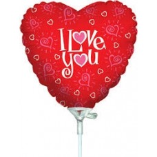 I Love You Foil Stick Balloon