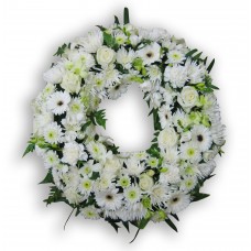 Mixed Seasonal Flowers Funeral Wreath