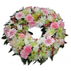 Pastel Flowers Funeral Wreath