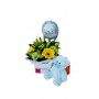 Baby Boy Flower Arrangement with Teddy & Balloon