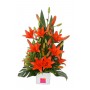 Mother's Day Funky Liliums in Ceramic Flower Arrangement