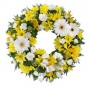 Eternity Yellow & White Funeral Wreath