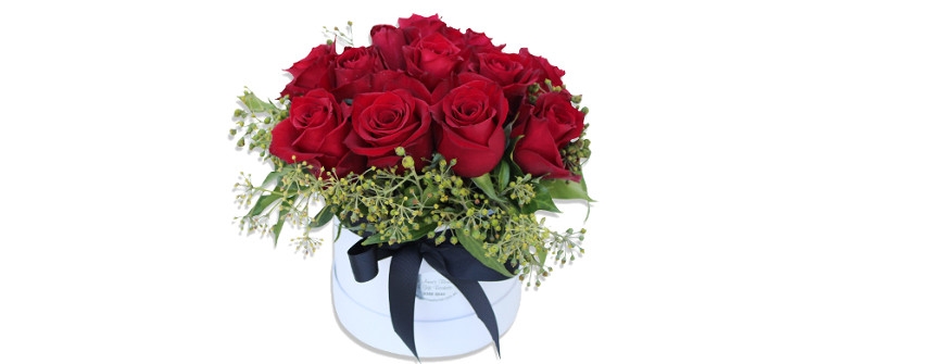 Valentines Day Roses ina Hat Box Perth 